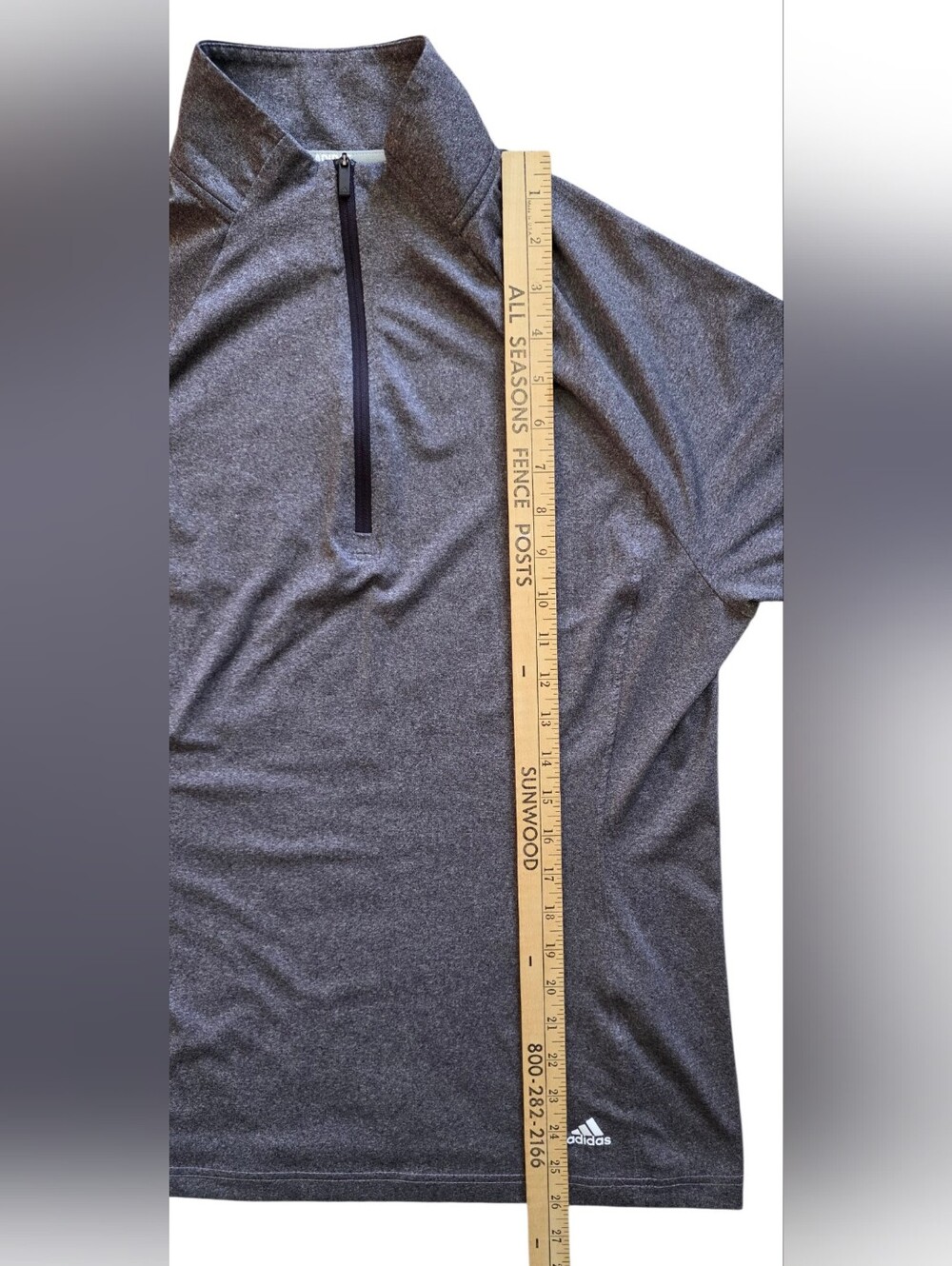 Adidas Golf Purple Gray Heathered 1/4 Zip Performance Pullover Yoga Running - Picture 7 of 8